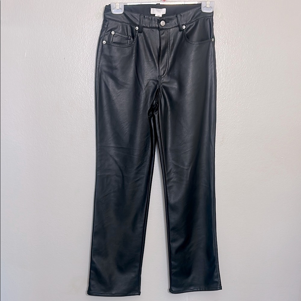 H&M Shiny Black Vegan Leather Pants